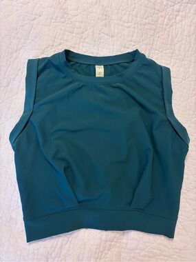 HALARA Teal Ribbed Workout Top Women’s Small Sleeveless Athletic